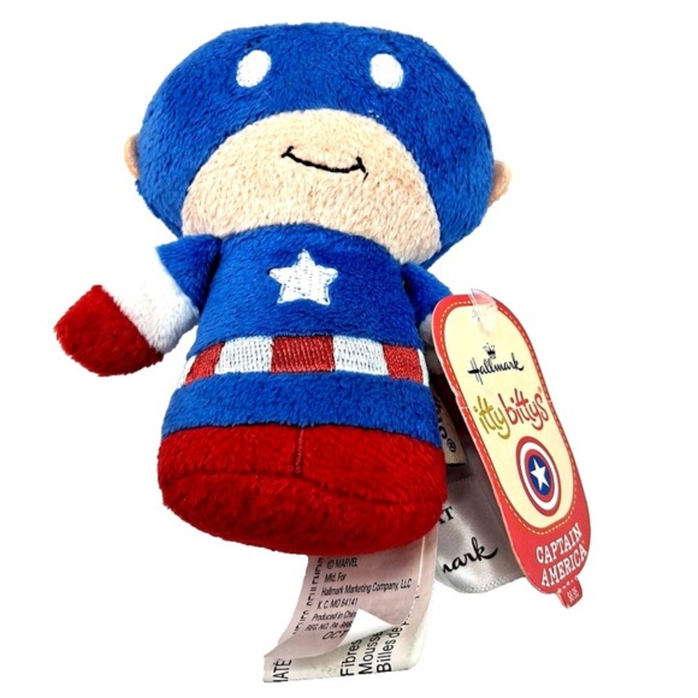 Hallmark Itty Bittys Cpt. America 2014 Version Marvel Avengers Plush Toy (NWT)